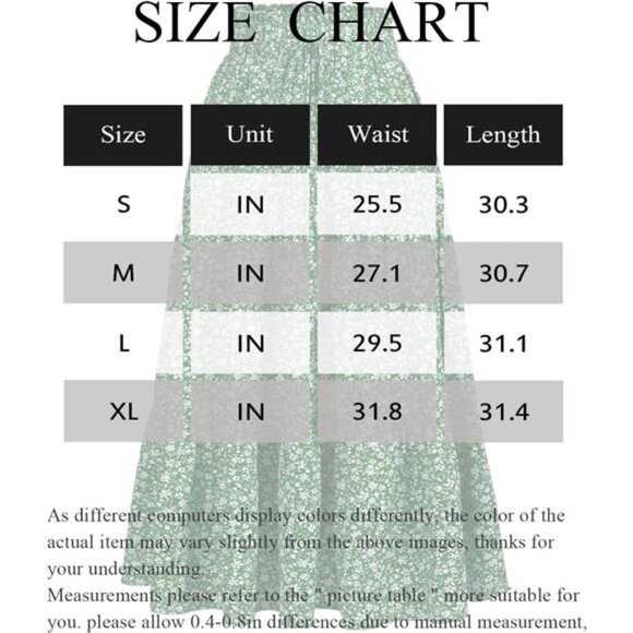 Women's High Elastic Waist Midi Skirt Green - Picture 6 of 6